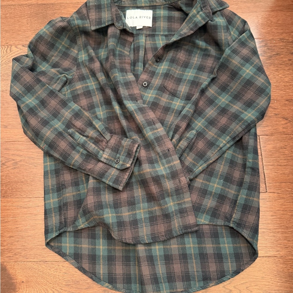 Woman’s Plaid Shirt - Green and Brown